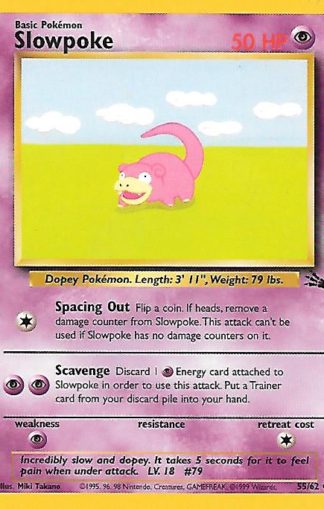 1999 Pokemon Fossil Unlimited #055 Slowpoke