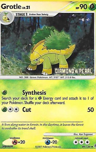 2007 Pokemon Diamond and Pearl Reverse Foil #049 Grotle