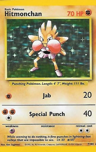 1999 Pokemon Base Unlimited #007 Hitmonchan