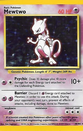 1999 Pokemon Base Unlimited #010 Mewtwo