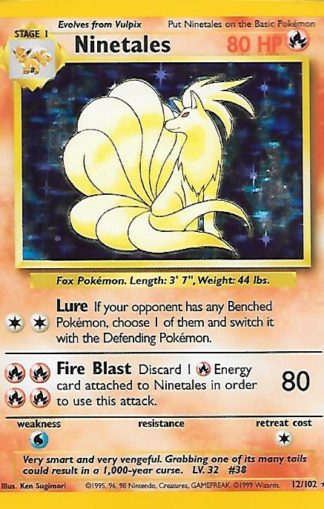 1999 Pokemon Base Unlimited #012 Ninetales