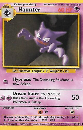 1999 Pokemon Base Unlimited #029 Haunter