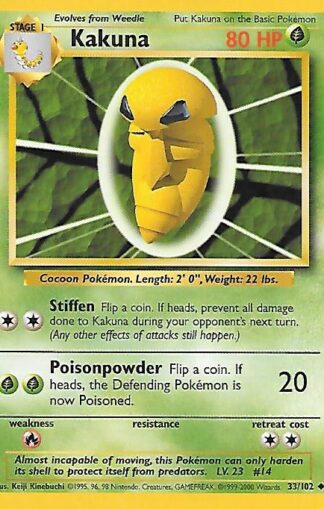 1999 Pokemon Base Unlimited #033 Kakuna