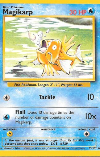 1999 Pokemon Base Unlimited #035 Magikarp