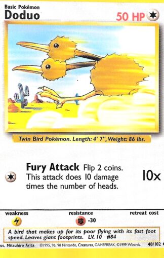 1999 Pokemon Base Unlimited #048 Doduo