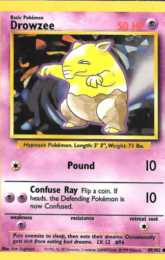 1999 Pokemon Base Unlimited #049 Drowzee