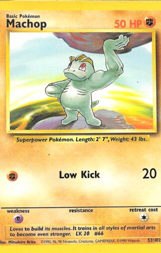 1999 Pokemon Base Unlimited #052 Machop