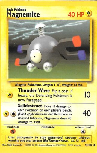 1999 Pokemon Base Unlimited #053 Magnemite