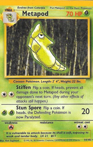 1999 Pokemon Base Unlimited #054 Metapod