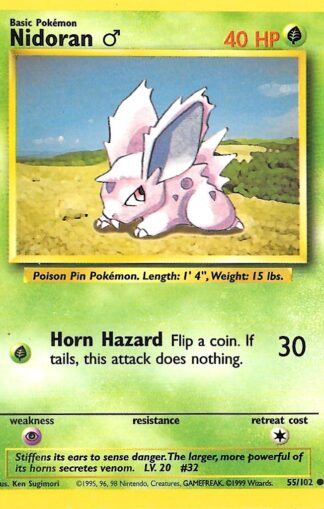 1999 Pokemon Base Unlimited #055 Nidoran